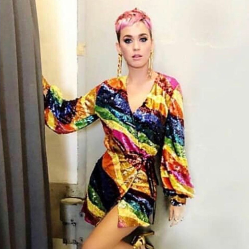Attico Rainbow Sequin Dress